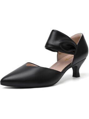 🎃Women's Black Comfortable Pointed Toe Sexy Slip on Party Dressy Heel Shoes